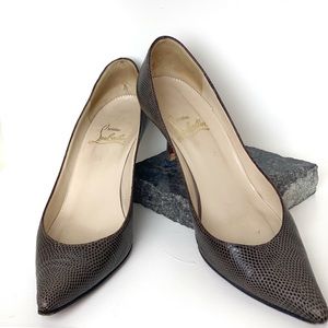 Christian Louboutin Brown Snake Skin Heels